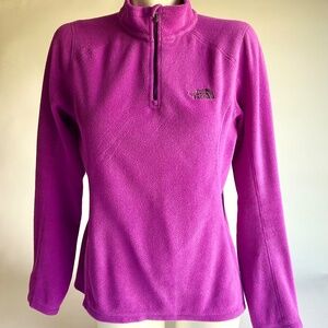 The North Face Purple Polyester Fleece 1/3 zip Pullover size M